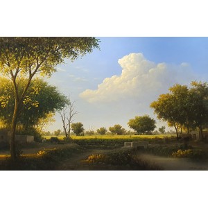 Zulfiqar Ali Zulfi, 40 x 60 Inch, Oil on Canvas, Landscape Painting-AC-ZUZ-080